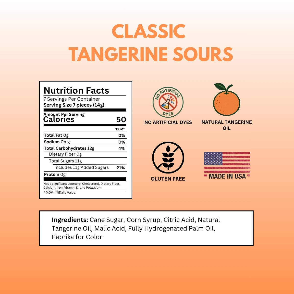 classic sugar tangerine nutrition facts