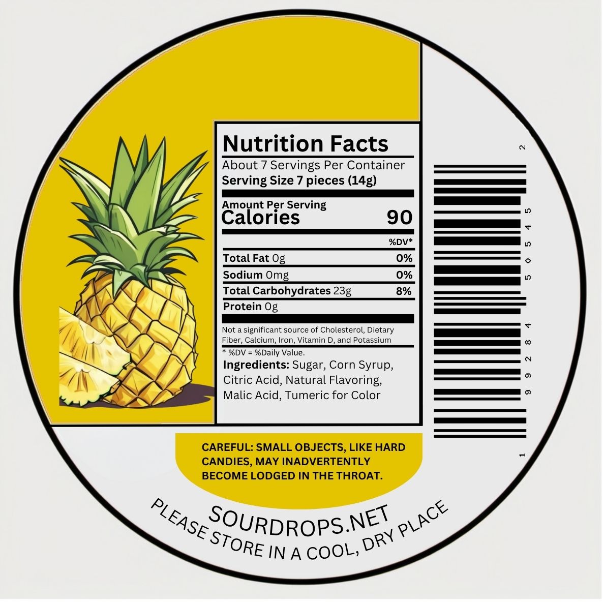 pineapple sours back label