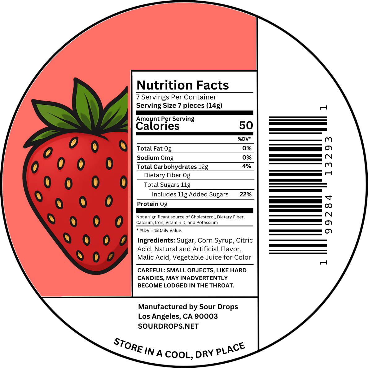 strawberry sours nutrition facts