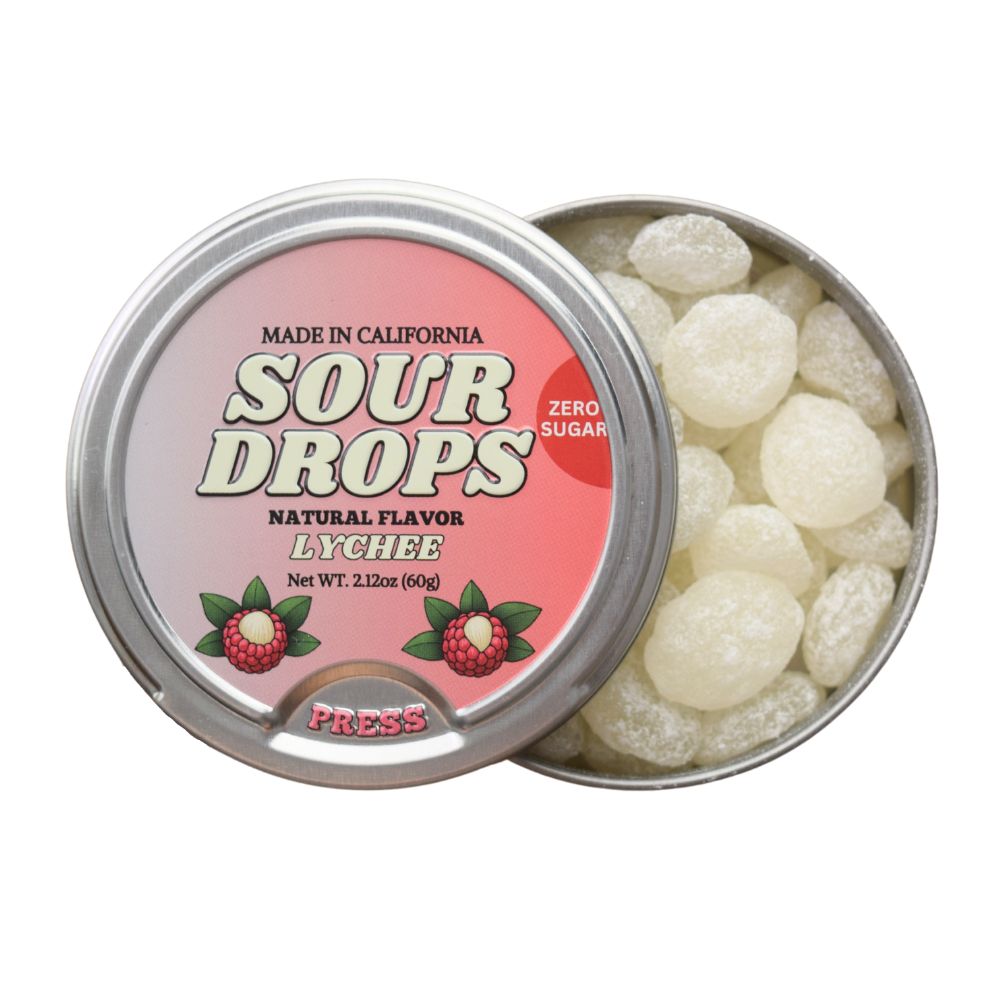 zero sugar lychee sours hard candy