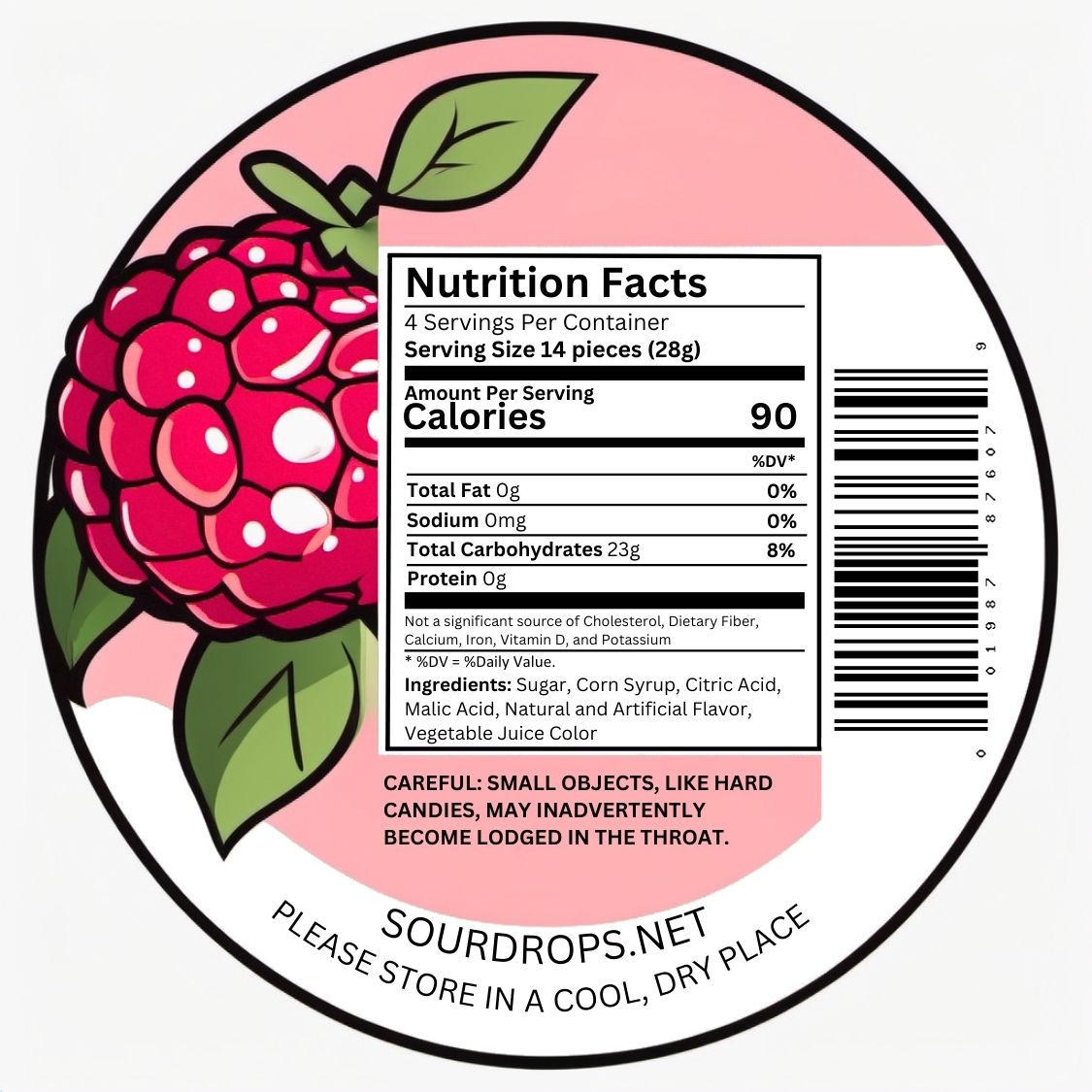 raspberry sours hard candy