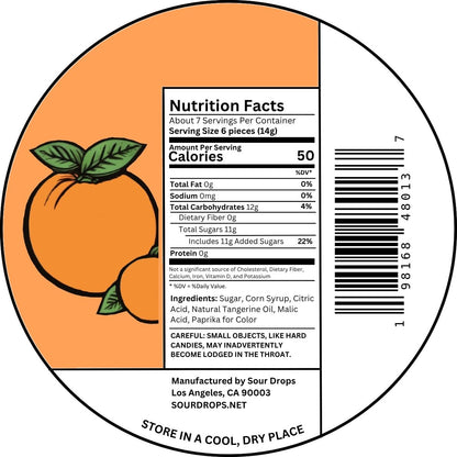 Tangerine Sours Nutrition Facts 