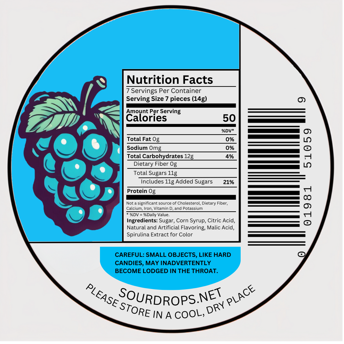 blue raspberry nutrition facts
