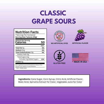 classic grape sours nutrition facts