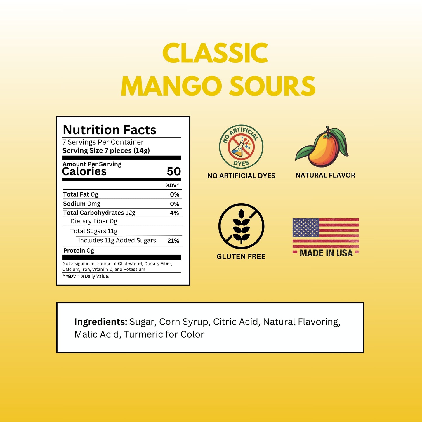 classic mango sours nutrition facts