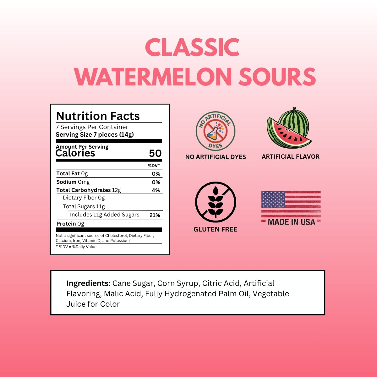 classic sugar watermelon sours nutrition