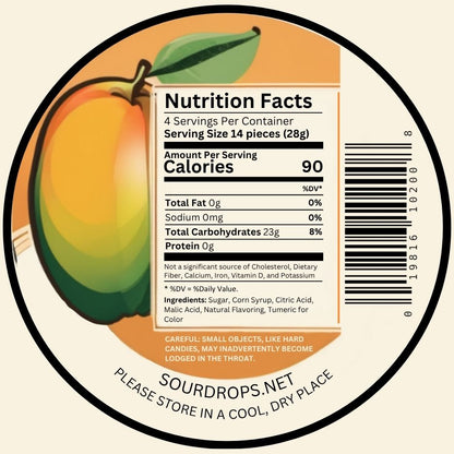 mango nutrition label