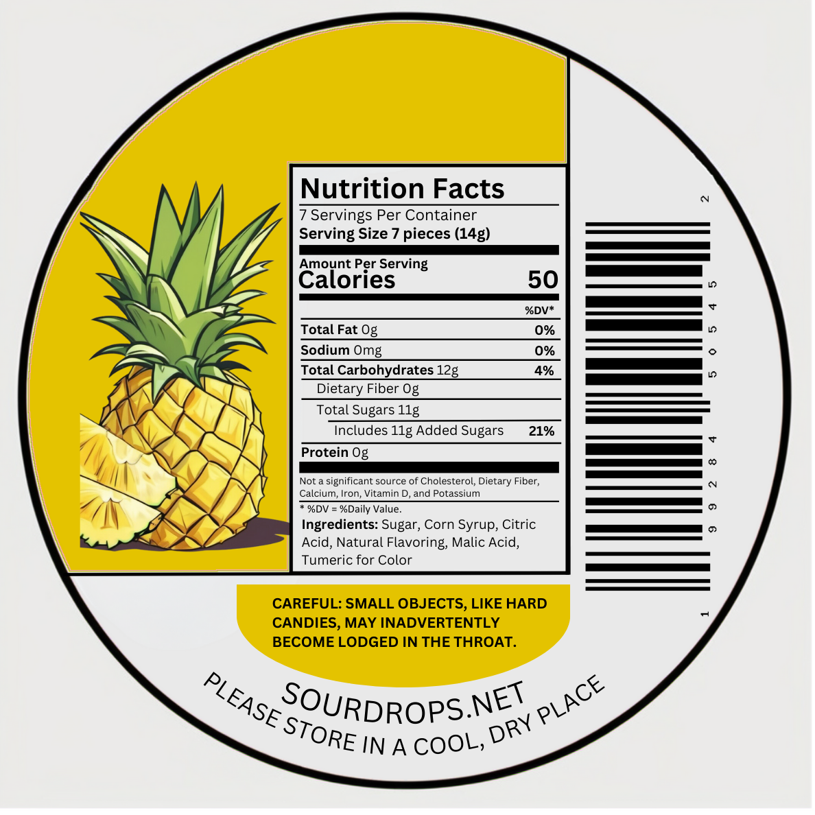 Sour Drops - Pineapple Sours | No Artificial Dyes, Made in the USA