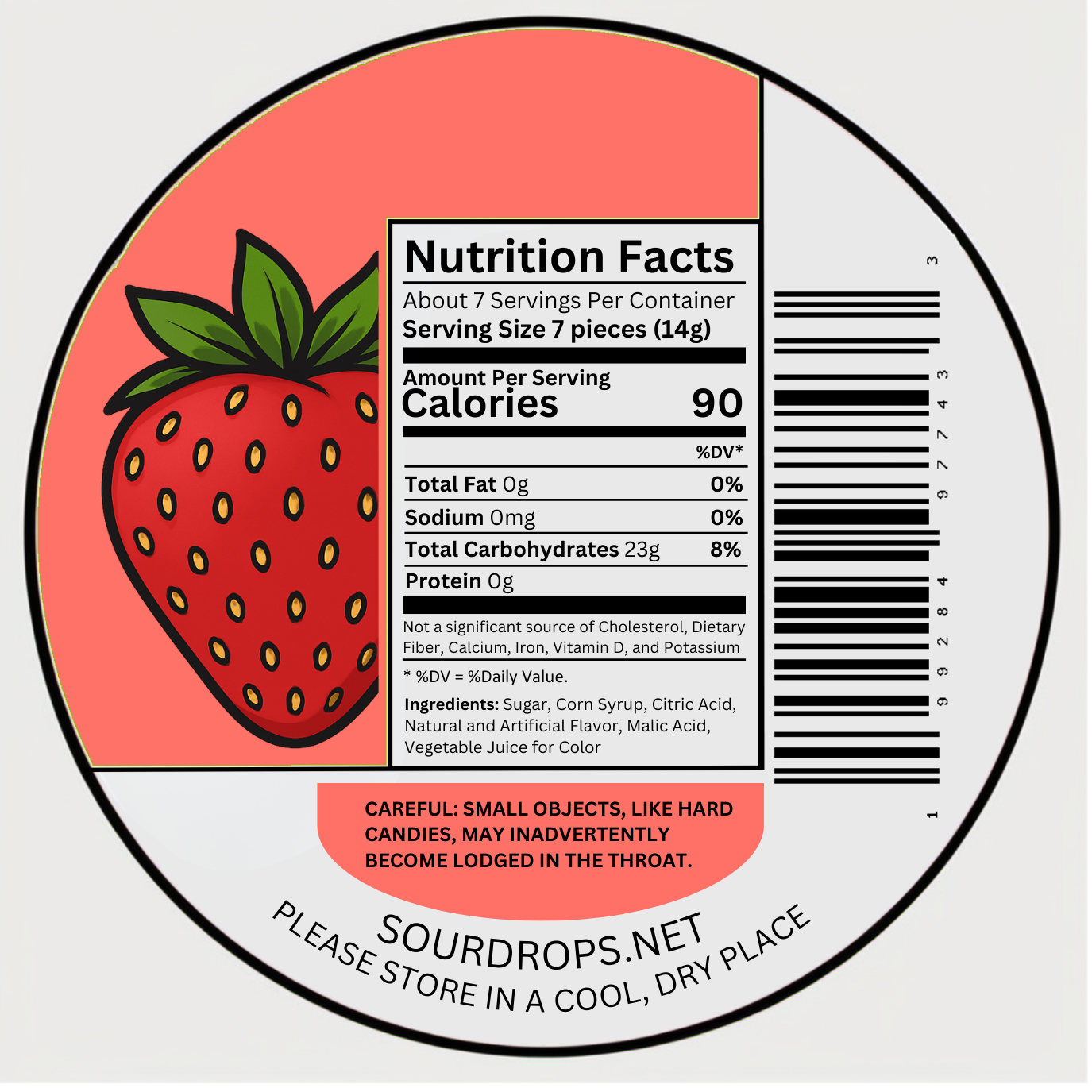 strawberry nutrition label