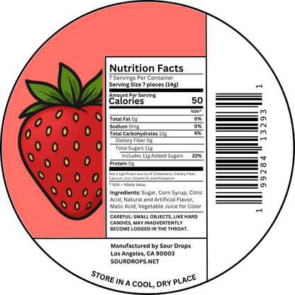 strawberry sours nutrition facts