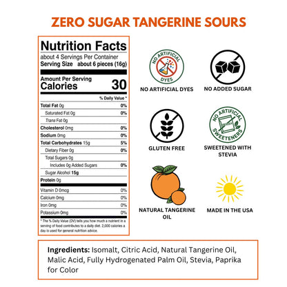zero sugar tangerine sours nutrition label 
